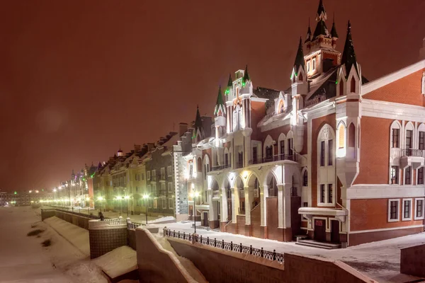 Russia Yoshkar Ola Night View Illuminated Promenade — Stock Photo, Image