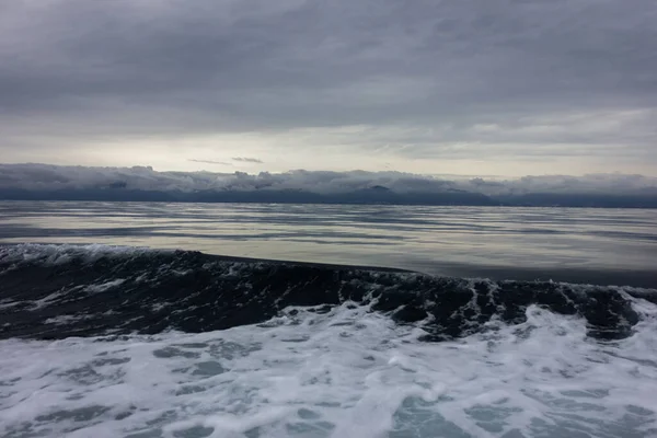 Mare Durante Una Tempesta Onda Scatenata Nell Oceano Schiuma Marina — Foto Stock