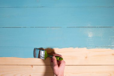 Adam el ahşap Pano mavi renk boyalar