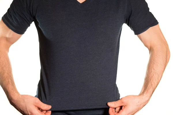 Plantilla de burla en camiseta masculina —  Fotos de Stock