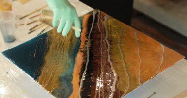 Process of drawing picture with paints