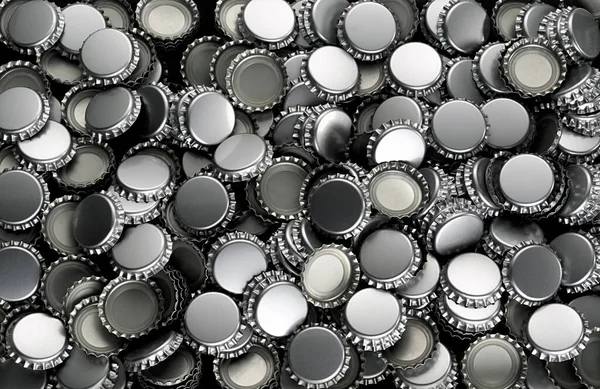 Metal Şişe Kapaklarının Üst Görünümü — Stok fotoğraf