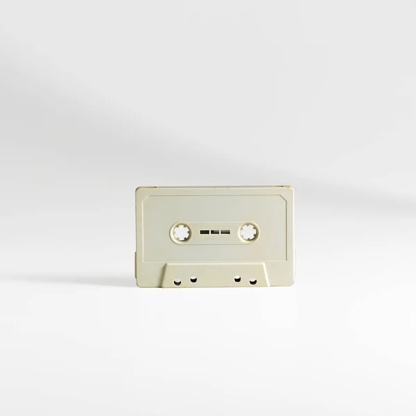 Old Retro Cassette Tape White Background — Stock Photo, Image