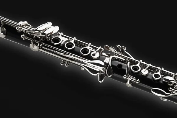 Zilveren Saxofoon Zwarte Achtergrond — Stockfoto