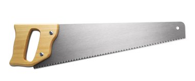 Beyaz arkaplanda küçük bir testere