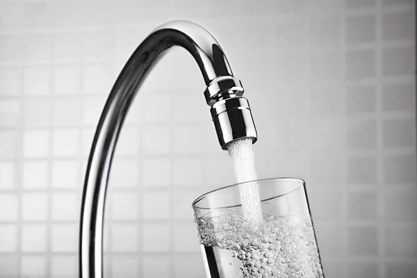 Water Tap Water White Background — Stock Photo, Image