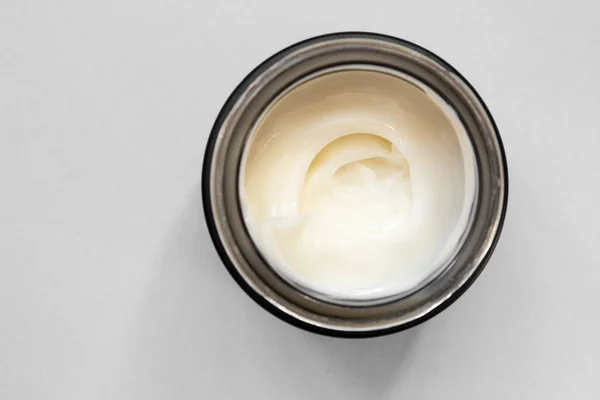 Crème Smeren Met Slak Mucin Zwarte Container Lotion Voor Gezicht — Stockfoto