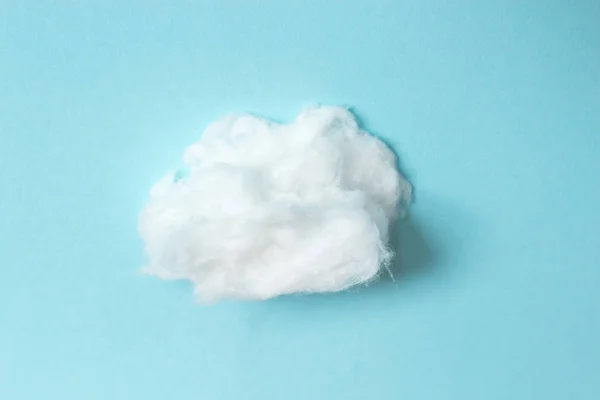 Fluffy Soft Cloud Cotton Wool Blue Background Healthcare — Stock Photo, Image