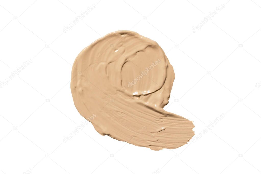 Foundation for face. Spot of CC cream or BB cream. Make up product. Isolated.