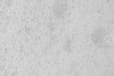 Beyaz arka planda sabun köpüğü köpüğü, doku. Yakın plan w