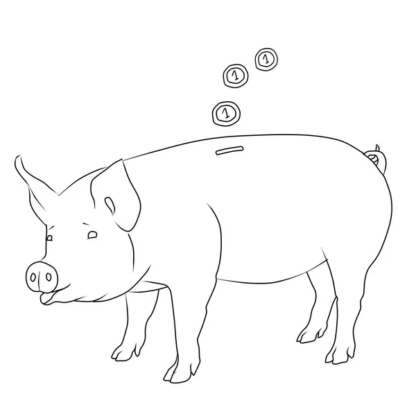 Piggy Bank Voor Het Besparen Van Geld Schets Geld Opslag — Stockfoto