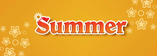 Sticker Met Inscriptie Zomer Horizontale Banner Met Tekst Sterren Voor — Stockfoto