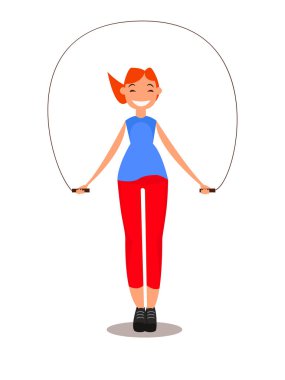 Spor kız. Vektör çizim web tasarımı için.