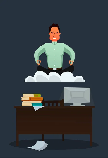 İş yerinde bir mola sırasında adam rahatlatır