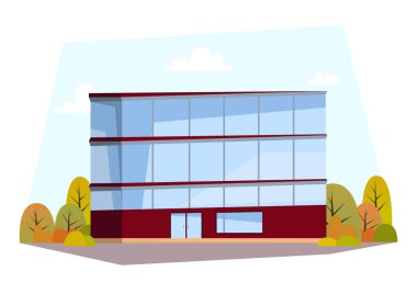 Düz bina. Tasarım için Web sitesi, broşürler, etc. Vektör çizim.