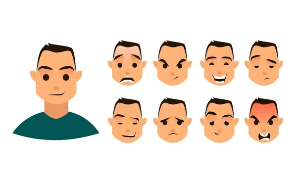 Duygu kümesi. Vektör çizim tasarımınız için. Çizgi film karakteri.