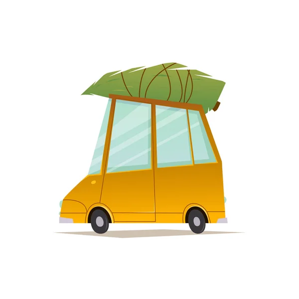 Noel araba. Vektör çizim tasarım için.