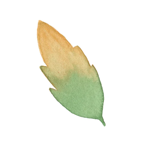 Aquarela folha de outono isolado no fundo branco — Fotografia de Stock