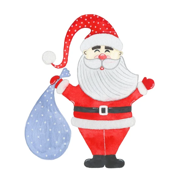 Watercolor Santa Claus isolated on white background — Stock Photo, Image