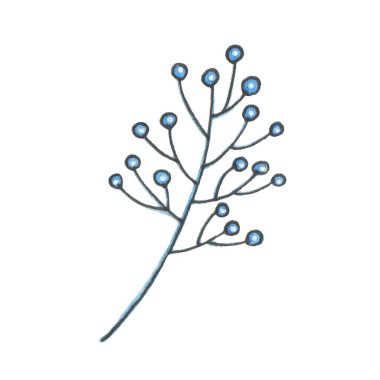 Suluboya Kış Noel brunch beyaz arka plan üzerinde izole çilek ile