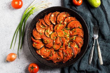 Ratatouille Fransız provence tabak sebze kabak patlıcan biber