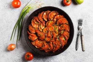 Ratatouille Fransız provence tabak sebze kabak patlıcan biber