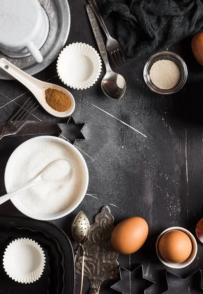 Preparation baking kitchen ingredients for cooking frame