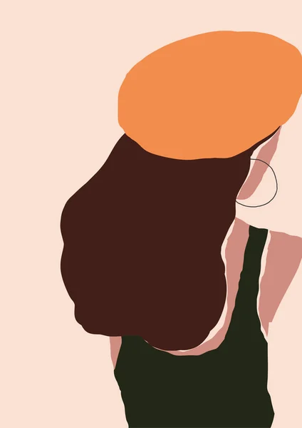Abstrait moderne jeune femme avec chapeau portrait silhouette — Image vectorielle