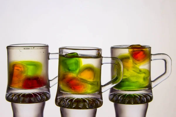 Ovanligt Ljus Cocktail Drick Ett Glas Solen Glaset Eld Cocktail — Stockfoto