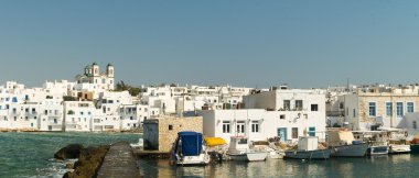 Grafik Naoussa'nın Yunanistan Paros Adası'nda bağlantı noktası. Ünlü bir turistik hedef.