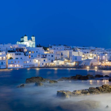 Yerel kilise Naoussa village Paros Adası Yunanistan.