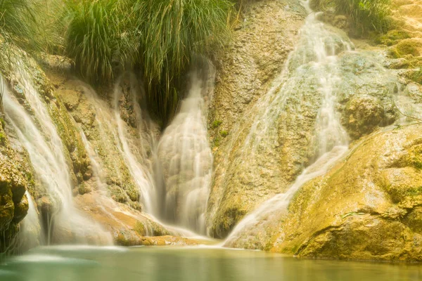 Famous waterfalls of Polilimnio in Greece. — Stock Photo, Image