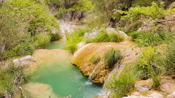 Красивих ставка на Polilimnio в Греції. Відомого туристичного призначення. — стокове відео