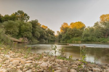 Alfeios Nehri Yunanistan'da vahşi doğası. Güzel bir manzara.