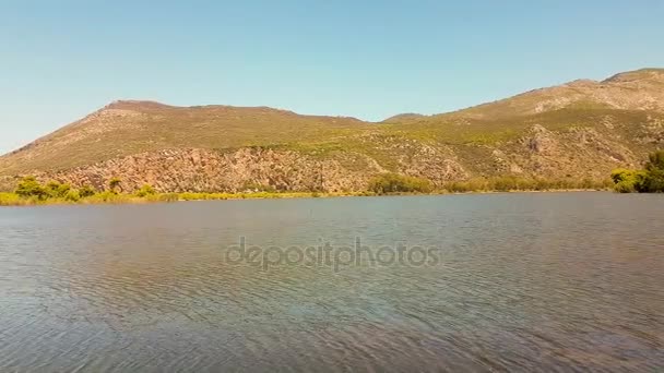 Táj Kaiafa Strandjához Lake Görögország Híres Turisztikai Desztináció — Stock videók