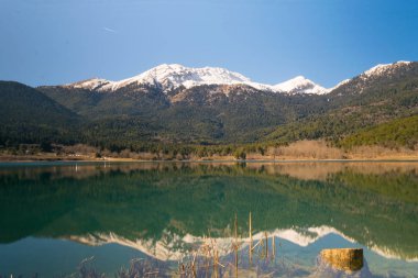 Göl Doxa Yunanistan, güzel yansımaları.