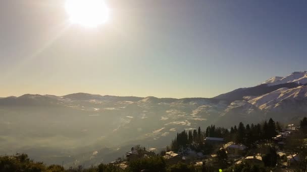 Destino Inverno Peloponeso Grécia Trikala Médio Com Montanha Zireia — Vídeo de Stock