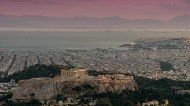 Ακρόπολη Των Αθηνών Στην Ελλάδα Timelapse — Αρχείο Βίντεο