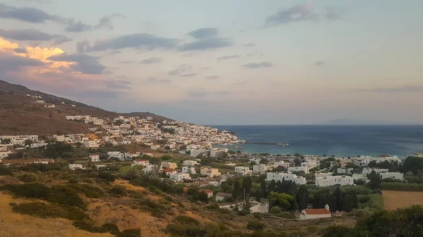Деревня Баци Острове Андрос Греции — стоковое фото