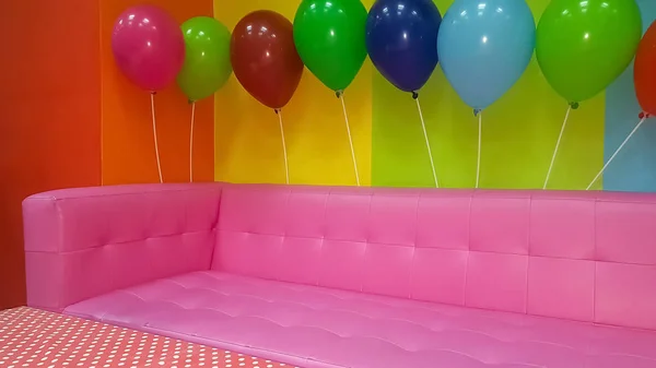 Colorful party decoration with balloons.