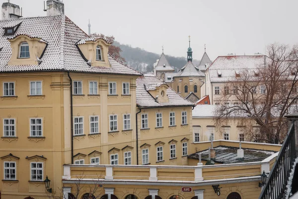 Winter Prag Straßen Schnee — Stockfoto