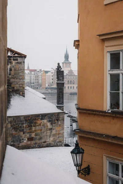 Winter Prag Straßen Schnee — Stockfoto