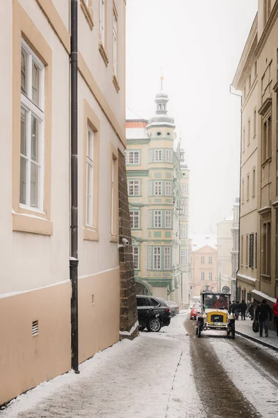 Winter Prag Dächer Schnee — Stockfoto