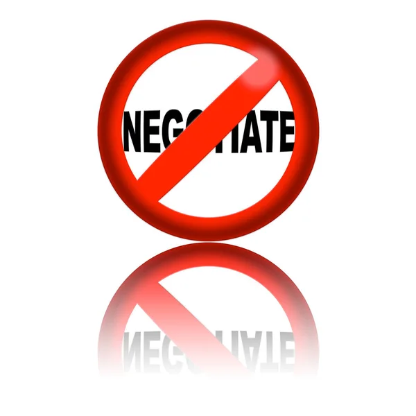 No Negotiate Sign 3D Rendering — Stock Photo, Image