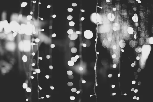 Bokeh Light Abstract Background in Black and White — Stock Photo, Image