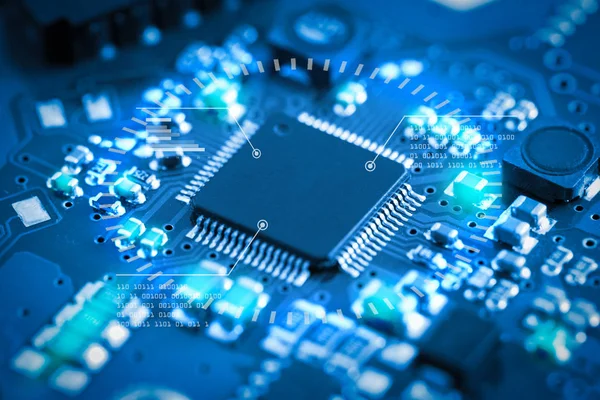 Elektronik devre kartını kapat. teknoloji biçimi kavramı.
