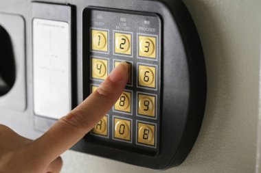 Güvenli kilit kodu şifre ped numarası koruma Emanet.