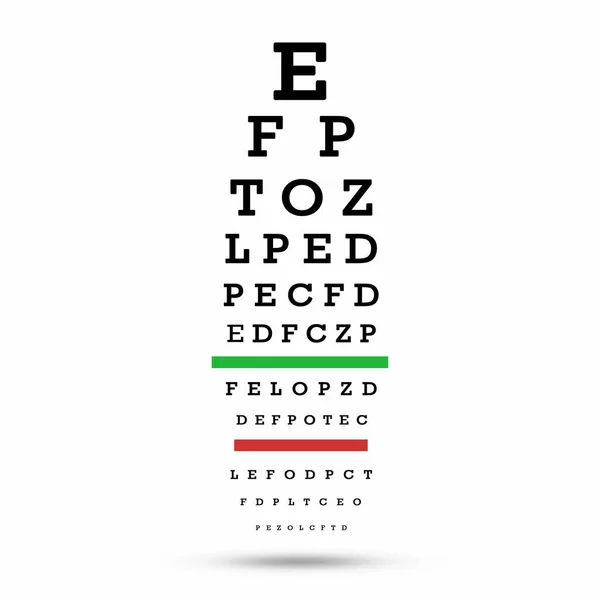 Eye test chart. The testing board. with clipping path — Stock Photo, Image