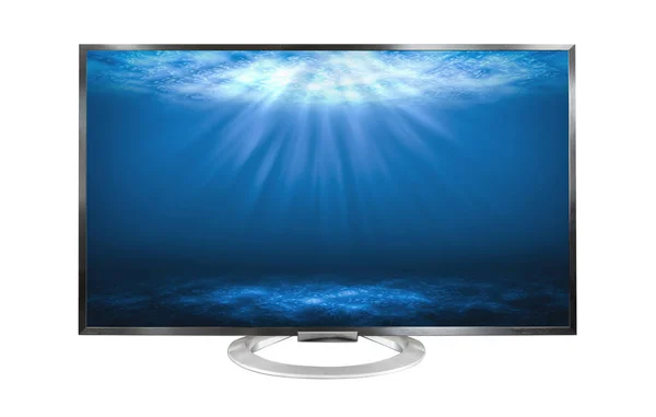 4k Televisore Deep sea isolato su sfondo bianco . — Foto Stock