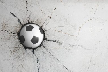 Spor topu çatlamış duvarda grunge dokusuyla geliyor..